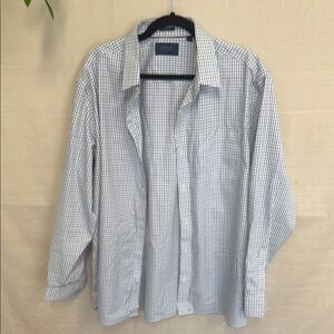 Blue Casual Button Down Shirt with Long Sleeves